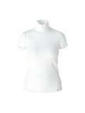 T-Shirt mit geschlitztem Mock-Neck