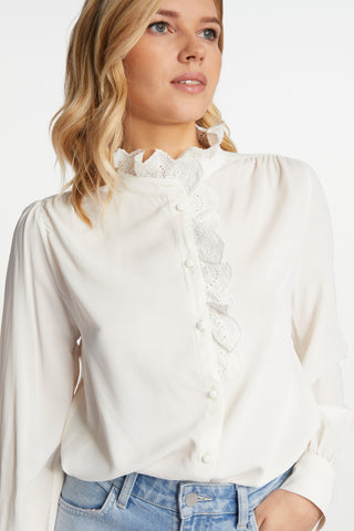 blouse with embroidery collar detail FSC