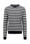 O-Neck, Merino Cashmere, fine stripe