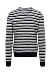 O-Neck, Merino Cashmere, fine stripe