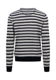 O-Neck, Merino Cashmere, fine stripe