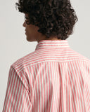 Regular Fit Baumwoll Leinen Kurzarmhemd mit Streifen