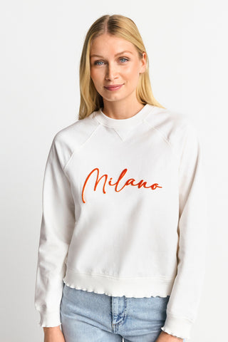 Sweatshirt with application "Milano" organic