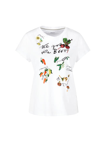 T-Shirt mit Veggie-Stickereien